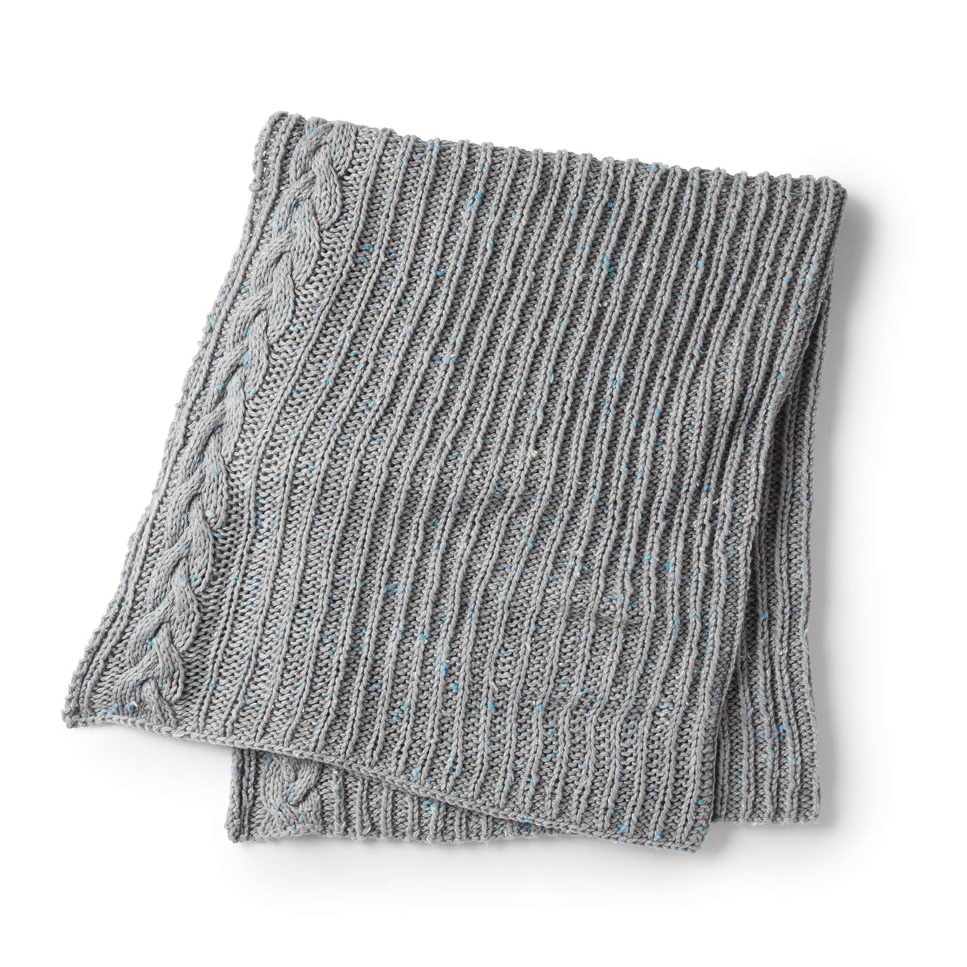 Free Bernat Cable Edged Knit Blanket Pattern