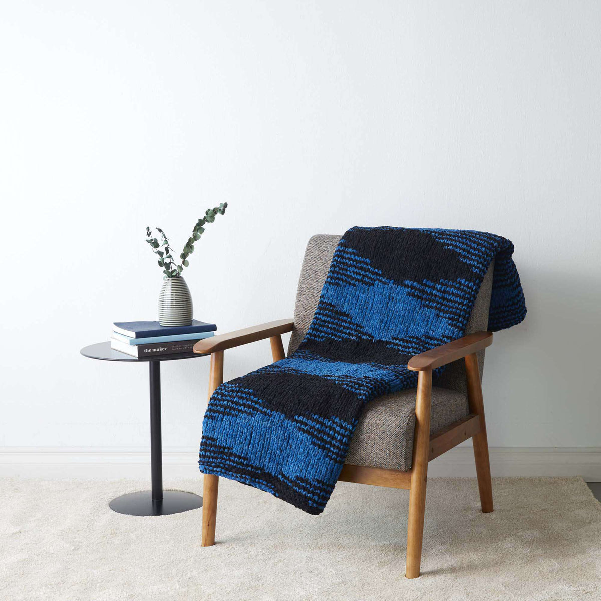 Knit Blanket made in Bernat Color Pooling yarn