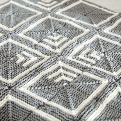 Bernat Deco Squares Knit Blanket Knit Blanket made in Bernat Softee Chunky yarn