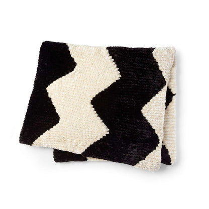 Bernat Chevron Inspired Knit Blanket Knit Blanket made in Bernat Velvet Plus yarn