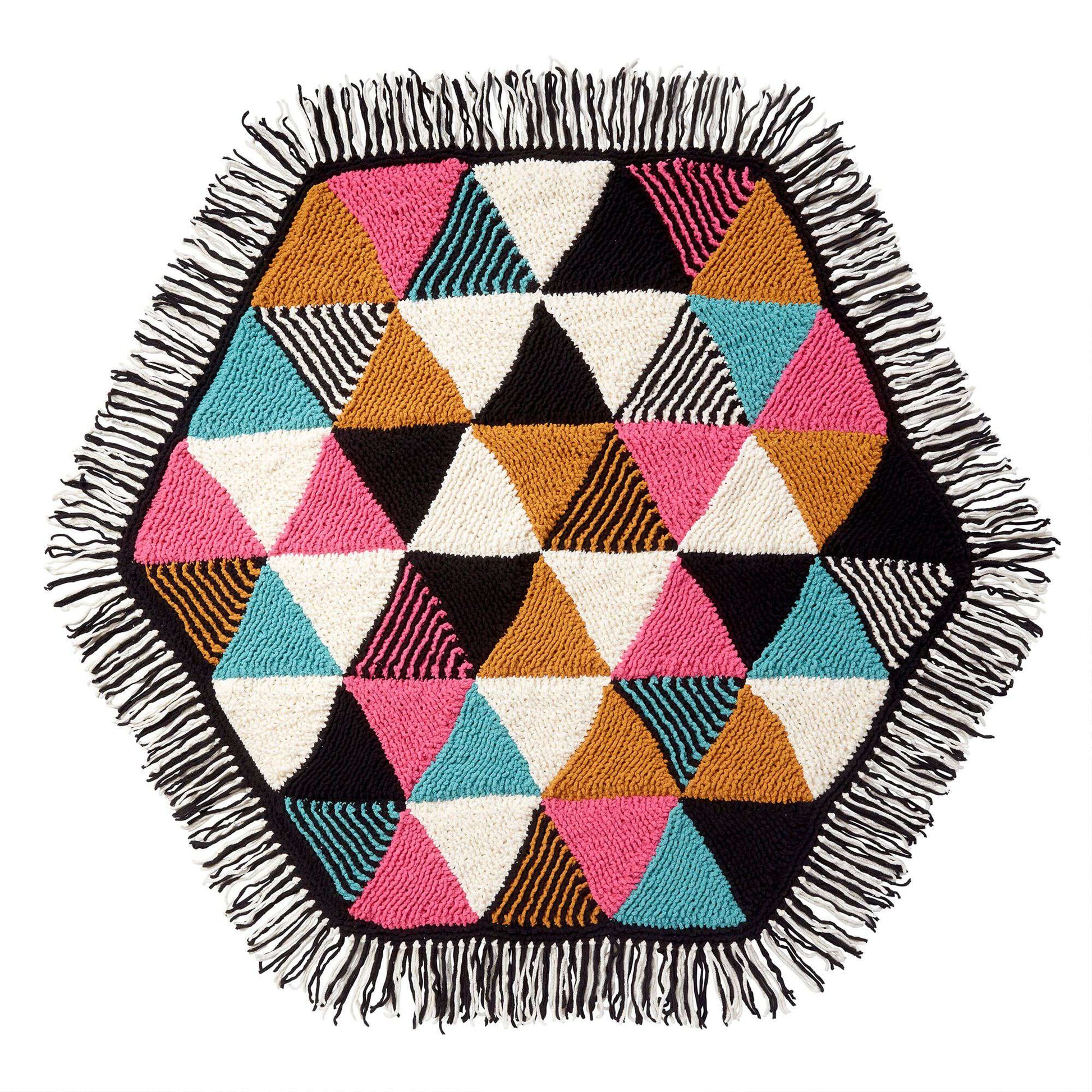 Free Bernat Knit Triangles Hexagon Blanket Pattern