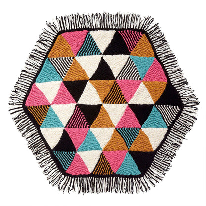 Bernat Knit Triangles Hexagon Blanket Knit Blanket made in Bernat Blanket yarn