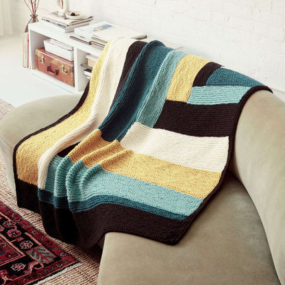 Bernat ParquetKnit Blanket Knit Blanket made in Bernat Softee Chunky yarn