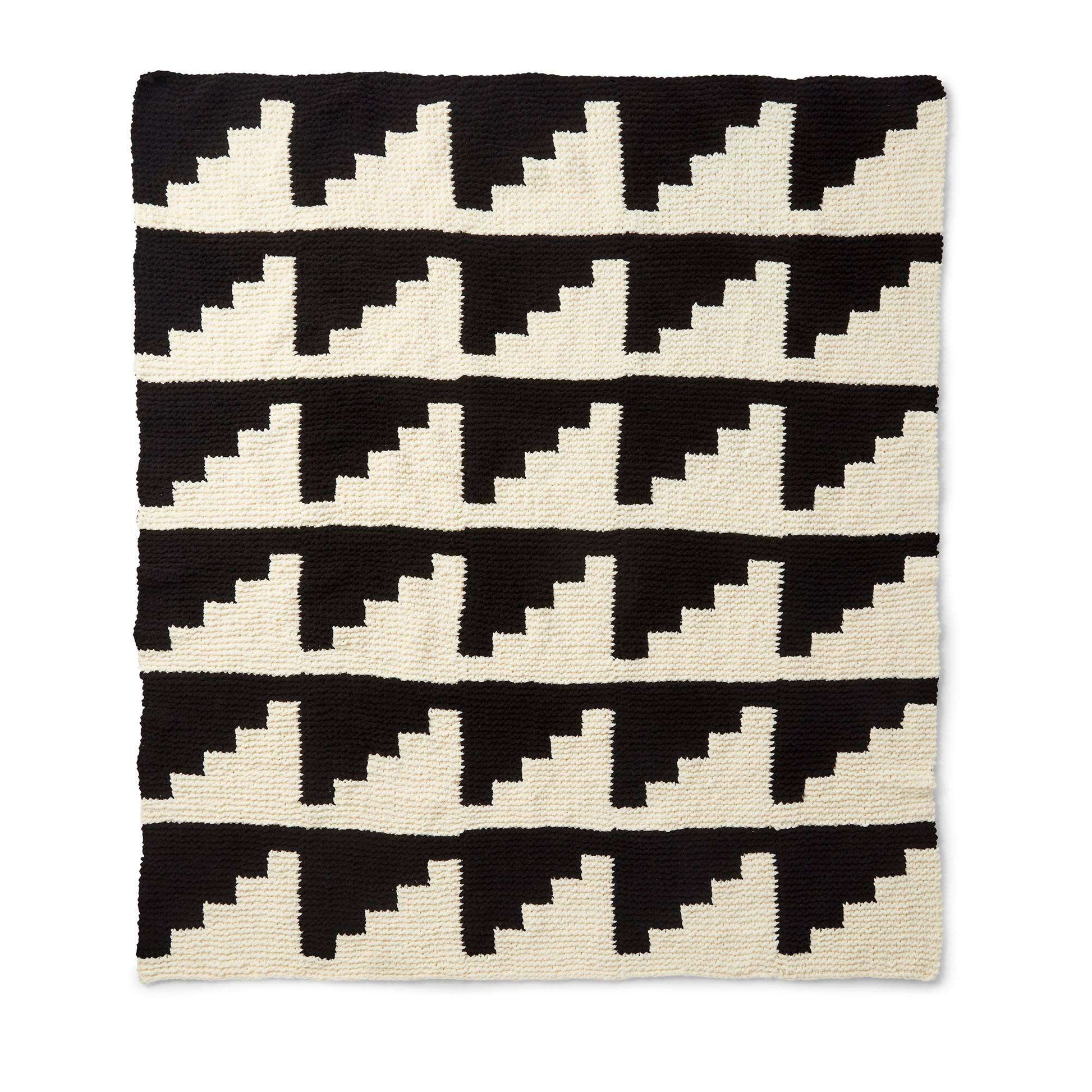 Free Bernat Geometric Knit Blanket Pattern