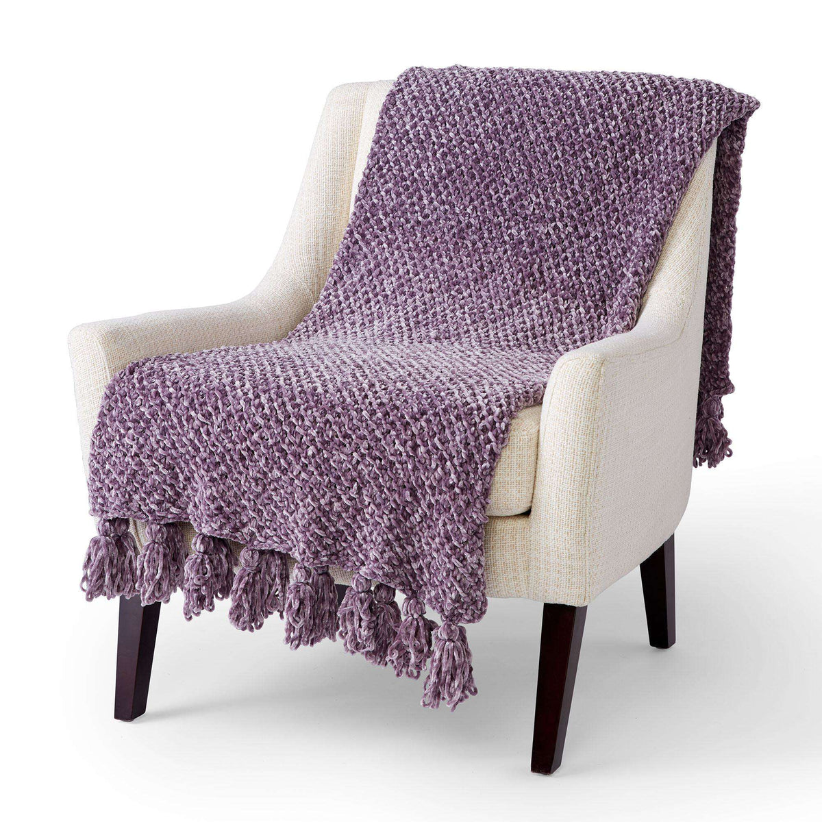 Knit Blanket made in Bernat Velvet yarn