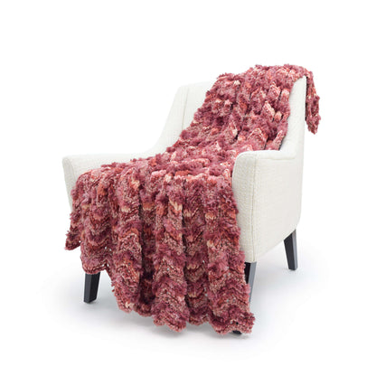 Bernat Knit Peaks and Valleys Blanket Knit Blanket made in Bernat Casa yarn