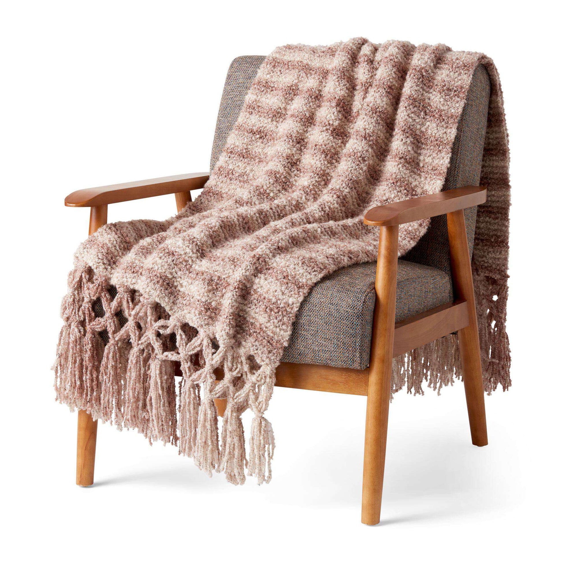 Bernat Knotted Fringe Knit Blanket | Yarnspirations