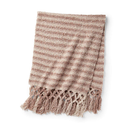 Bernat Knotted Fringe Knit Blanket Knit Blanket made in Bernat Toasty yarn