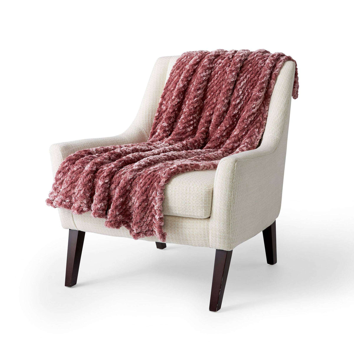 Knit Blanket made in Bernat Velvet Plus yarn