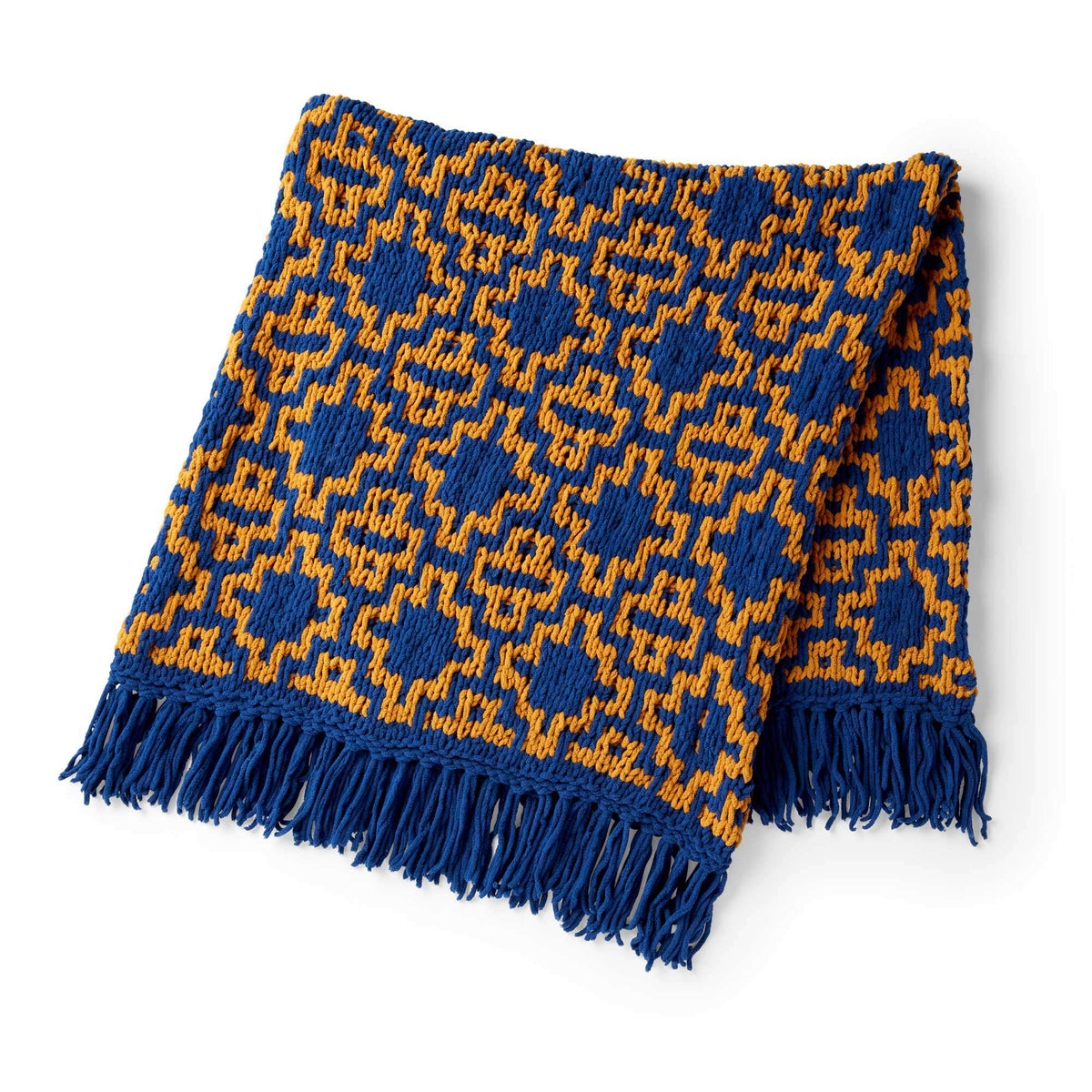 Knit Blanket made in Bernat Blanket yarn