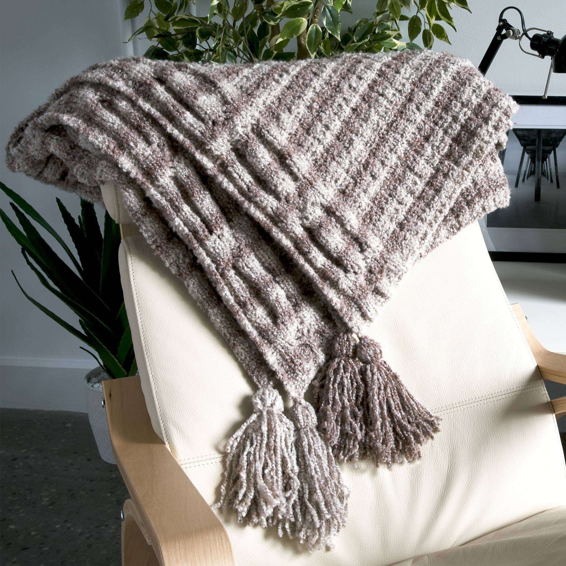 Free Bernat Textural Cable Knit Throw Pattern