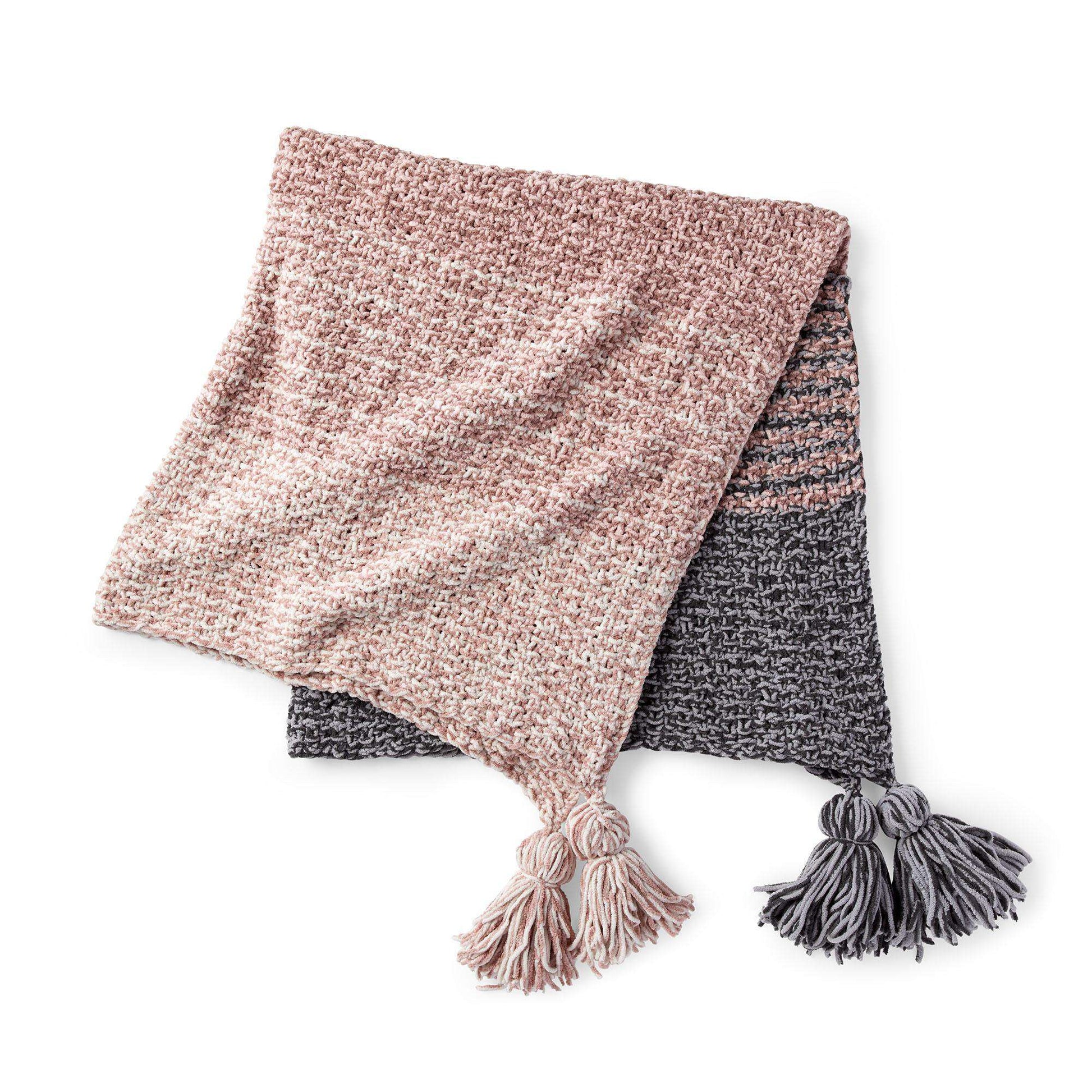 Bernat Seed Stitch Stripes Knit Blanket Yarnspirations