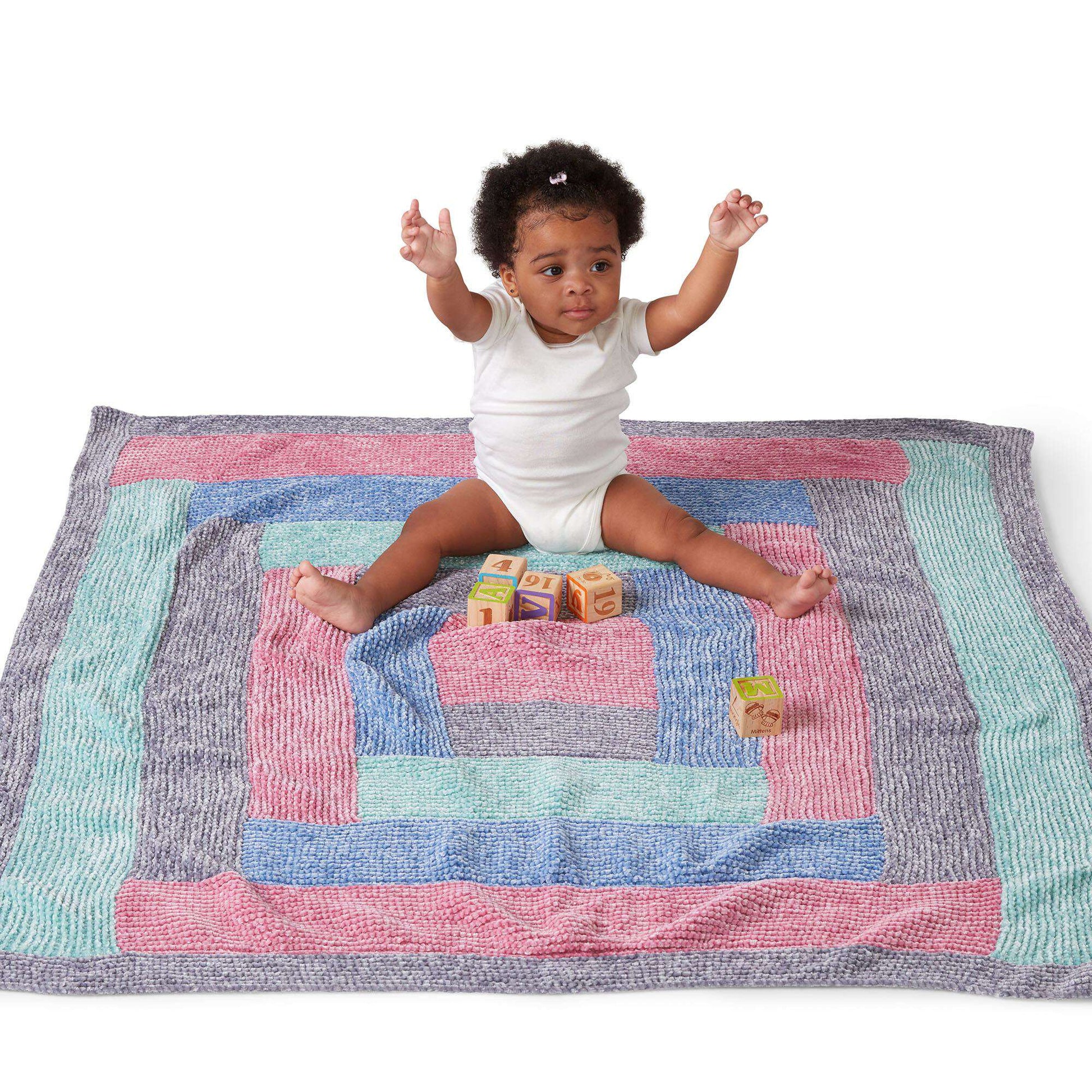 Free Bernat Luxe Knit Log Cabin Baby Blanket Pattern
