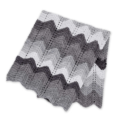 Bernat Knit Beginner Chevron Blanket Knit Blanket made in Bernat Blanket yarn