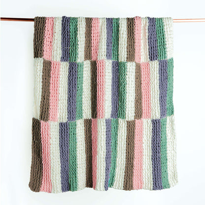 Bernat Rockabye Stripes Knit Baby Blanket Knit Blanket made in Bernat Baby Blanket yarn