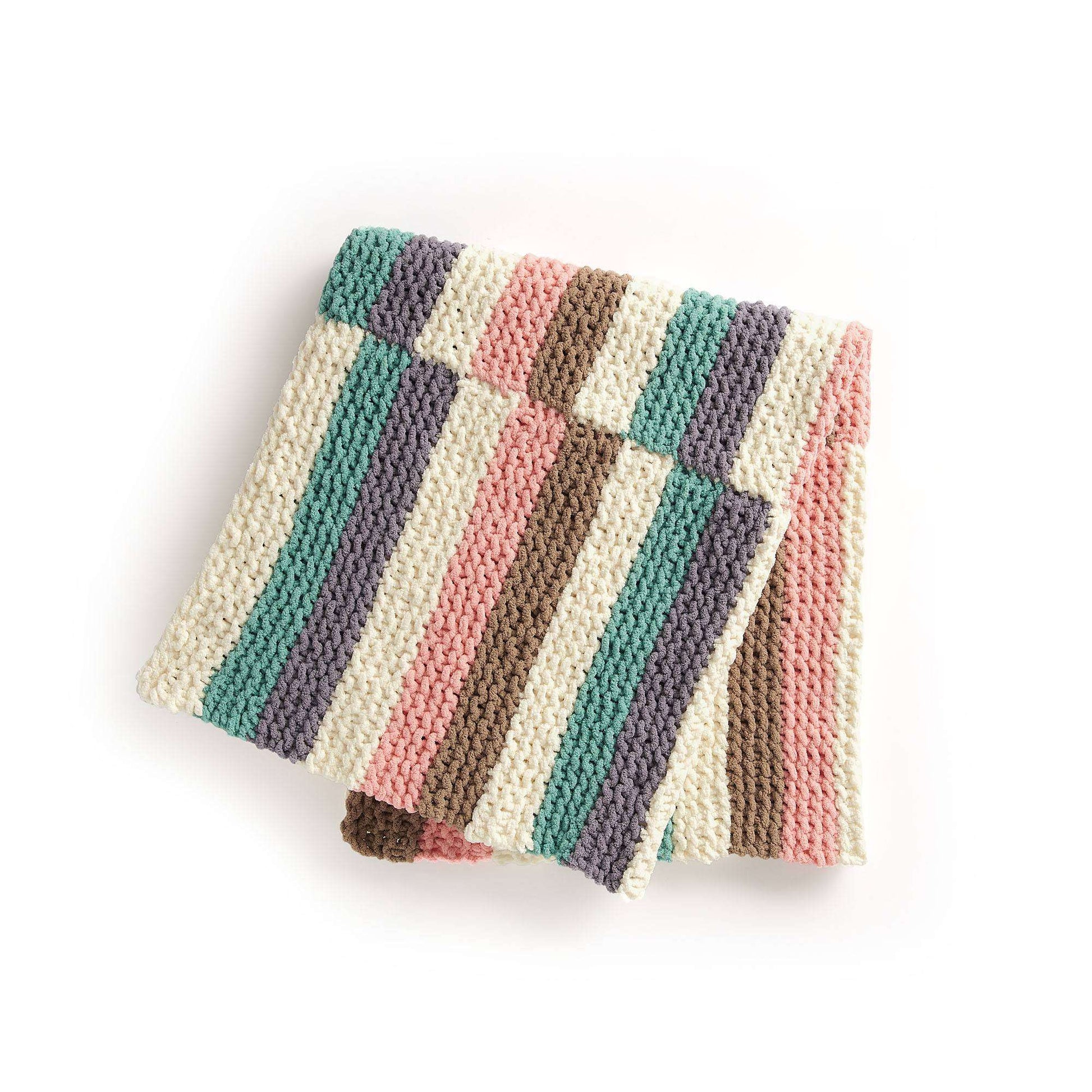 Free Bernat Rockabye Stripes Knit Baby Blanket Pattern