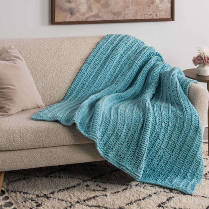 Bernat Sparkle Slip Stitch Knit Blanket Knit Blanket made in Bernat Blanket Sparkle yarn