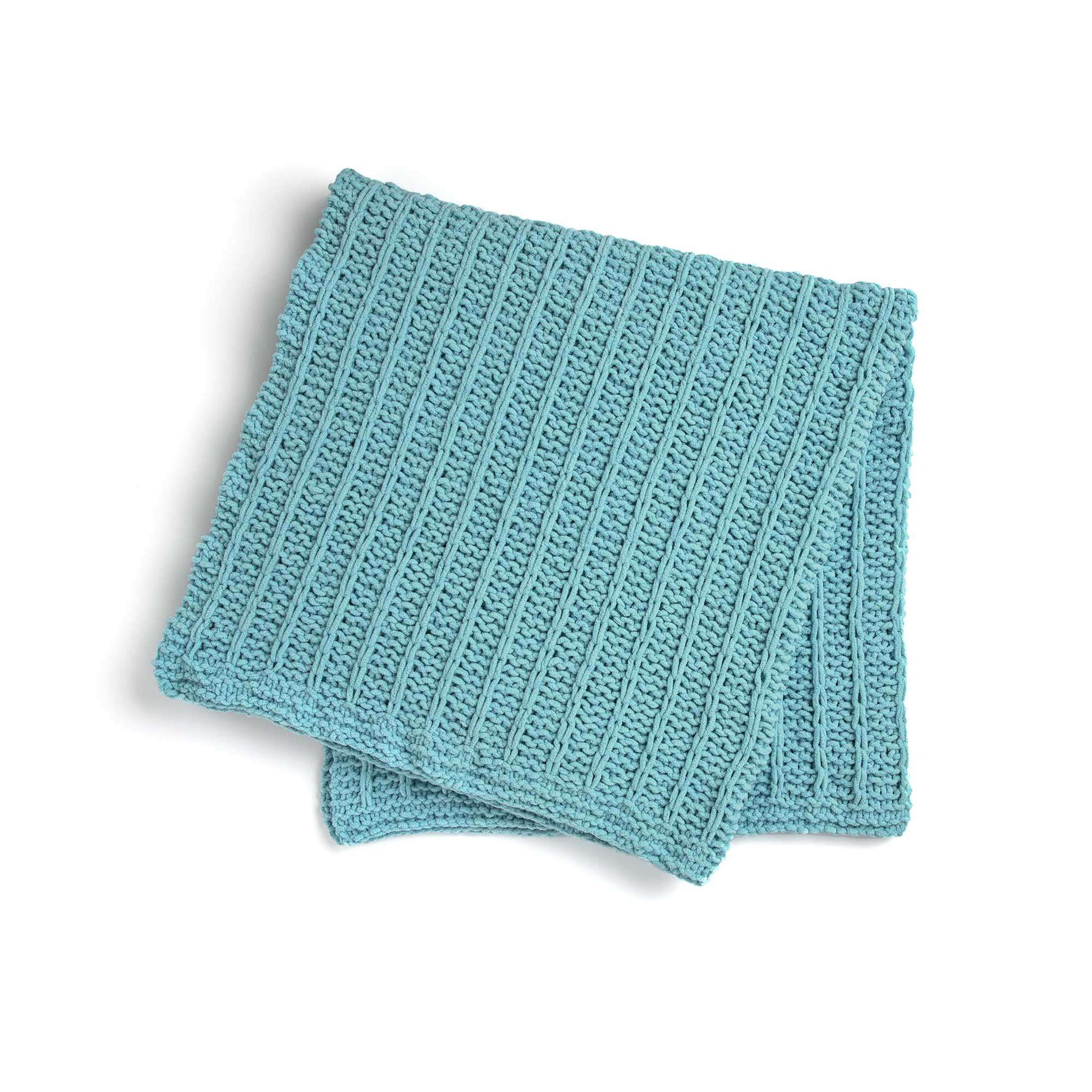 Free Bernat Slip Stitch Knit Blanket Sparkle Pattern