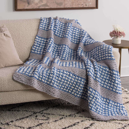 Bernat Sparkle Dots and Ridges Knit Blanket Knit Blanket made in Bernat Blanket Sparkle yarn