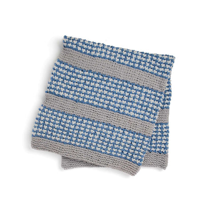 Bernat Dots And Ridges Knit Blanket Sparkle Knit Blanket made in Bernat Blanket Sparkle yarn