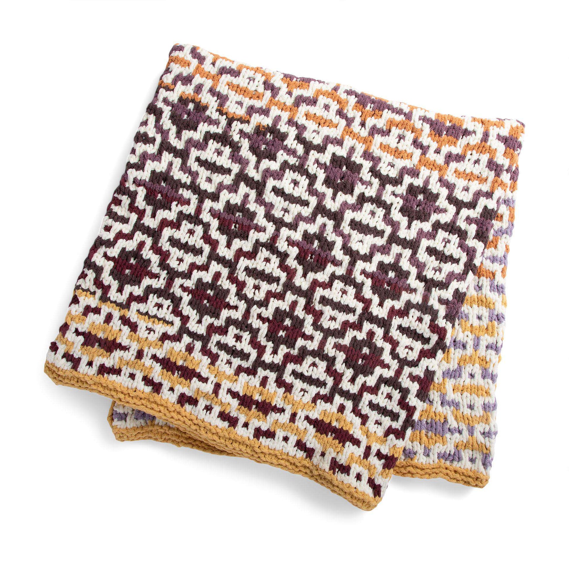 Free Bernat Shifting Shades Mosaic Knit Blanket Pattern