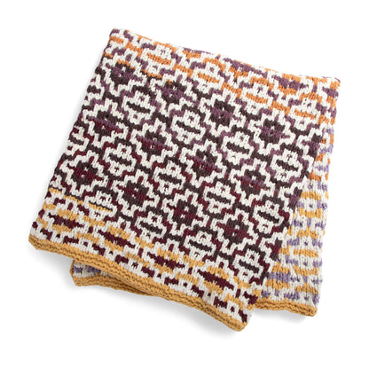 Bernat Shifting Shades Mosaic Knit Blanket Knit Blanket made in Bernat Blanket O'Go yarn