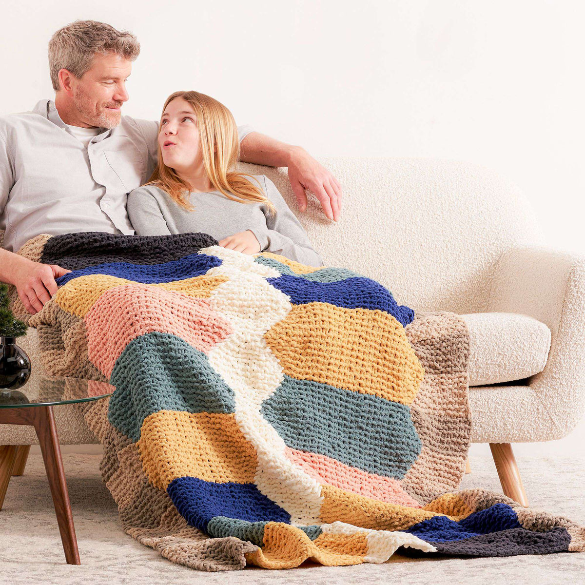 Knit Blanket made in Bernat Blanket O'Go yarn