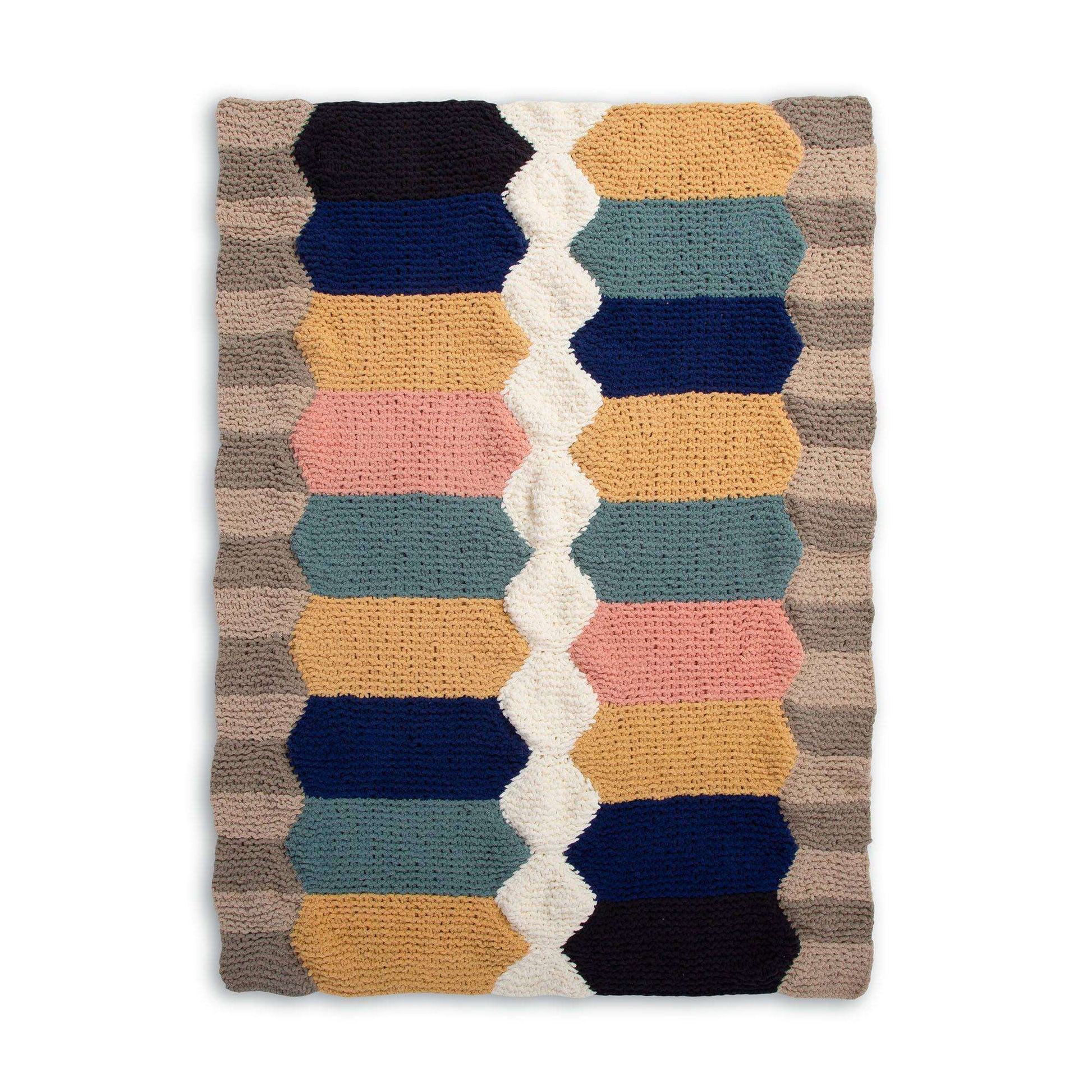 Free Bernat Hexa Lines Knit Blanket Pattern
