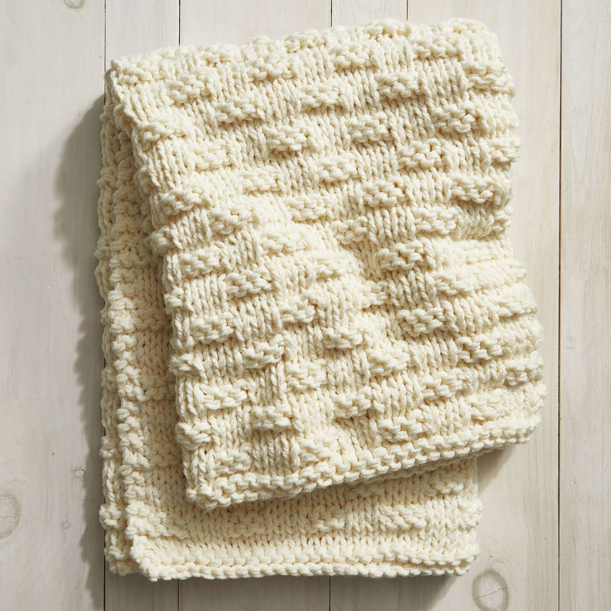 Knit Blanket made in Bernat Softee Chunky yarn