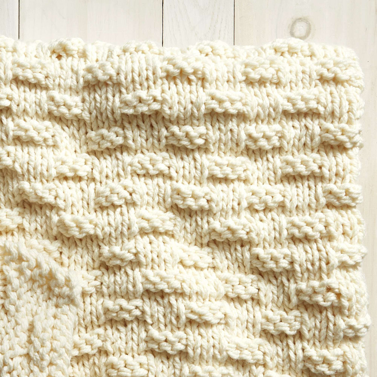 Knit Blanket made in Bernat Softee Chunky yarn