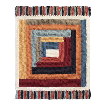 Bernat Knit Modern Log Cabin Blanket Knit Blanket made in Bernat Blanket O'Go yarn