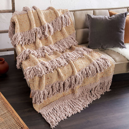 Bernat Fringey Stripes Knit Blanket Knit Blanket made in Bernat Blanket Confetti yarn