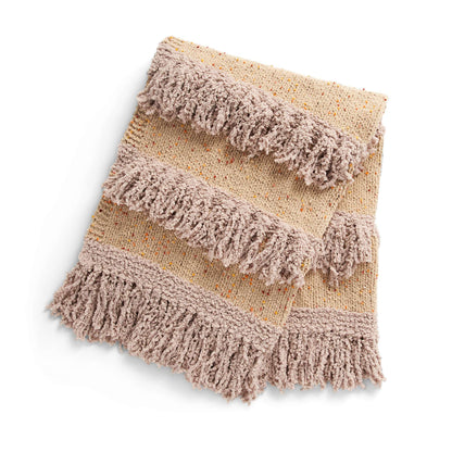 Bernat Fringey Stripes Knit Blanket Knit Blanket made in Bernat Blanket Confetti yarn