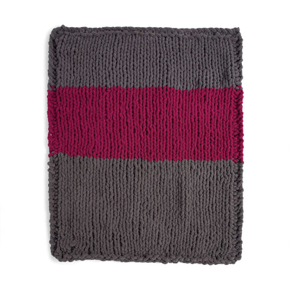 Bernat Bold Stripe Table Knit Blanket Knit Blanket made in Bernat Blanket Extra Thick yarn