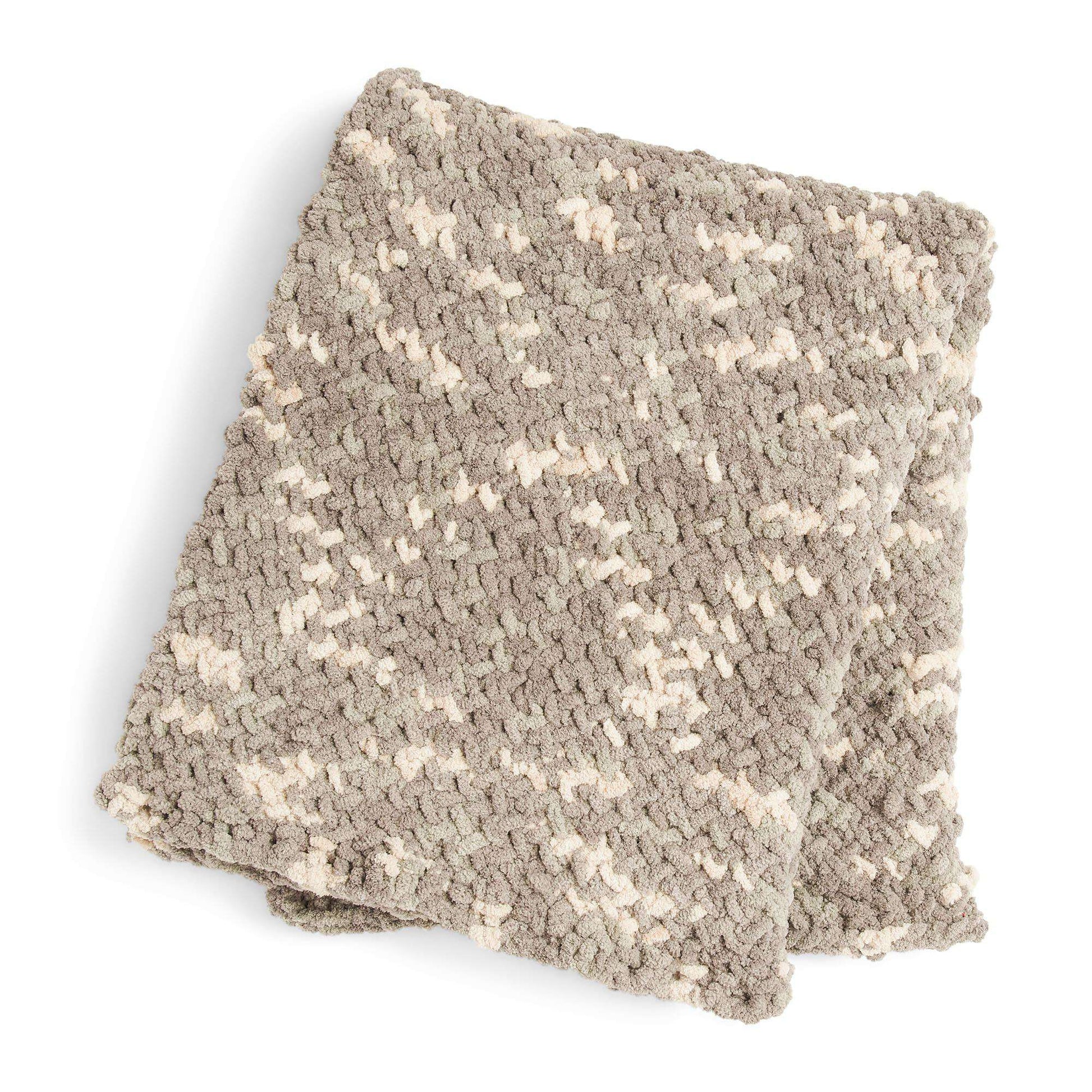 Free Bernat Herringbone Stitch Knit Blanket Pattern
