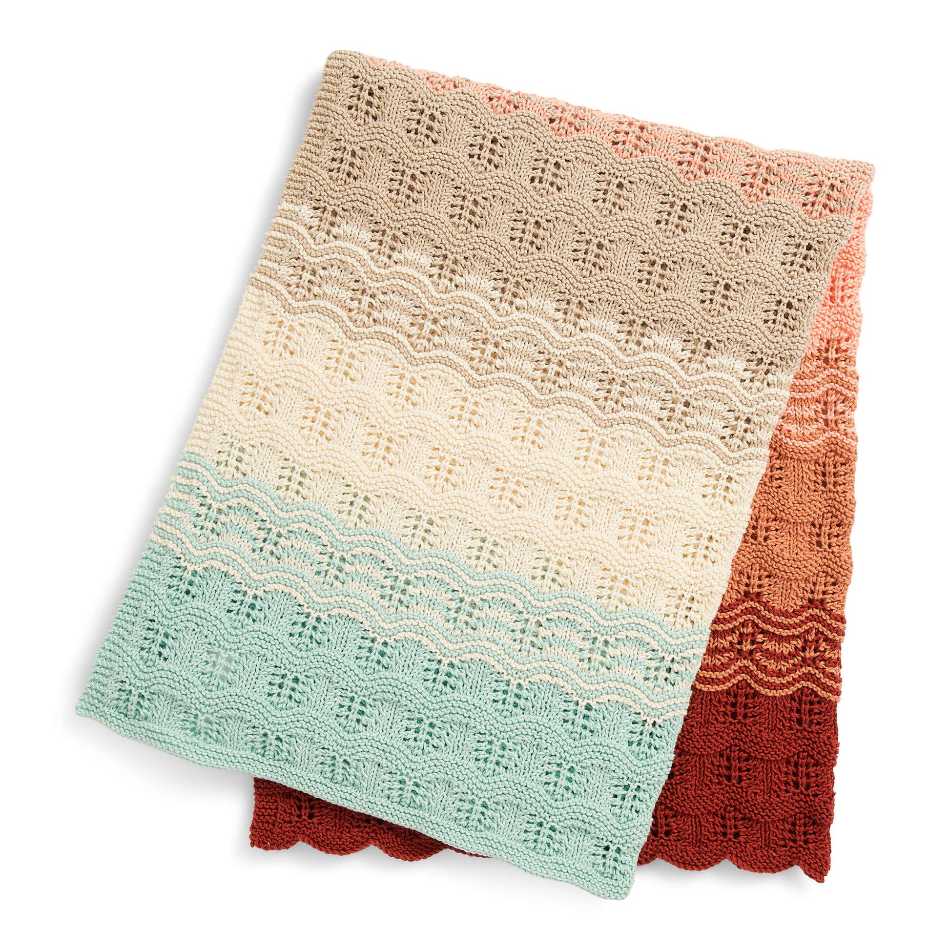 Free Bernat Beachside Ripples & Lace Knit Baby Blanket Pattern