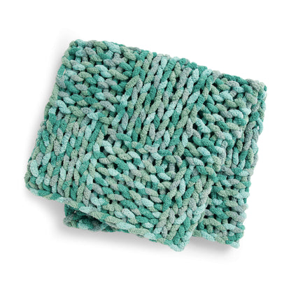 Bernat Basketweave Table Knit Blanket Knit Blanket made in Bernat Blanket Extra Thick yarn