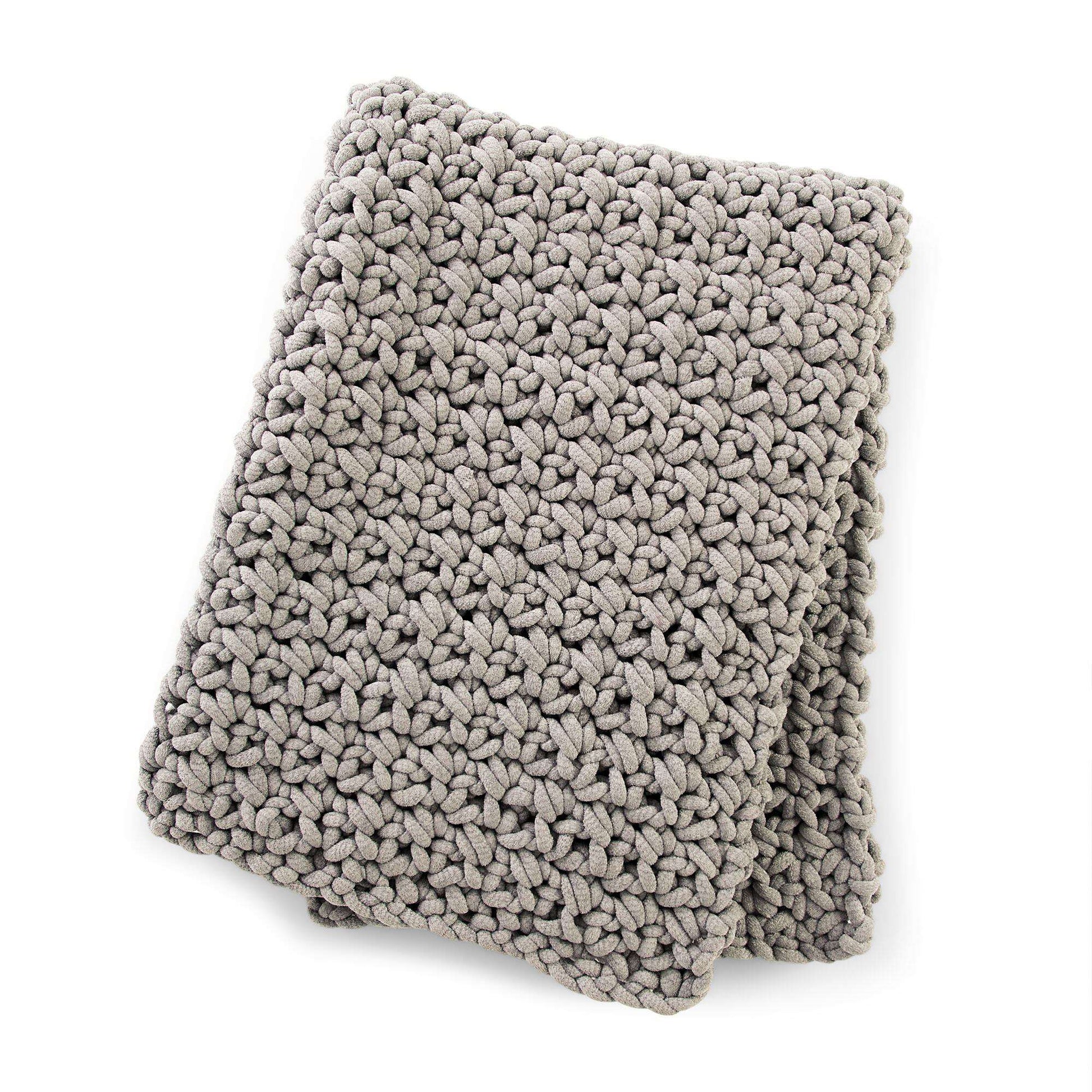 Free Bernat Plush Big Mesh Crochet Blanket Pattern
