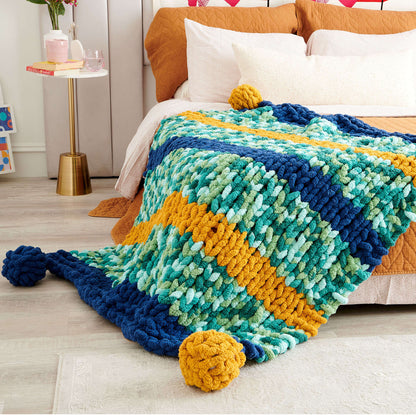 Bernat Stripes & Dots Knit Blanket Single Size