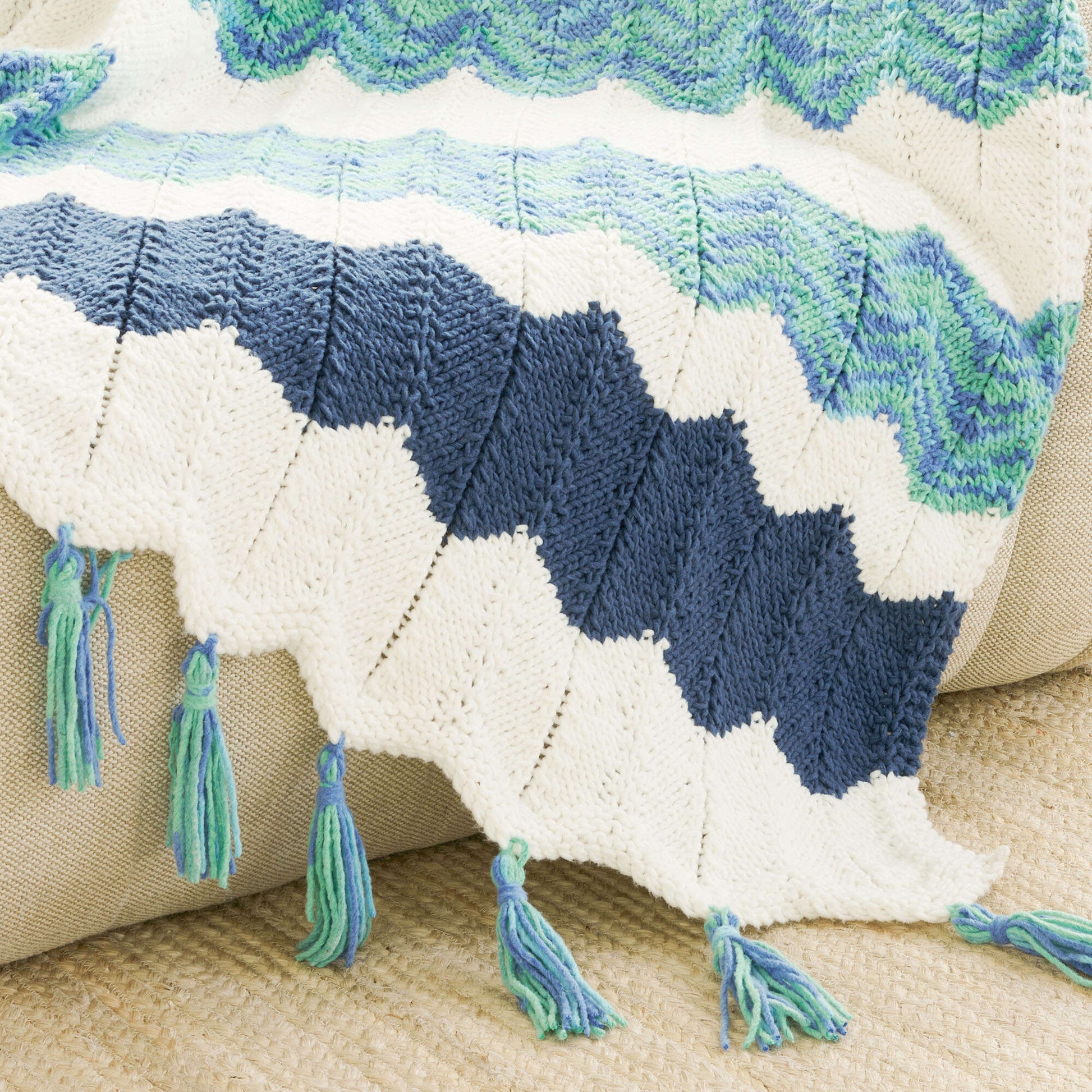 Bernat Forever Fleece Chevron Knit Blanket Yarnspirations