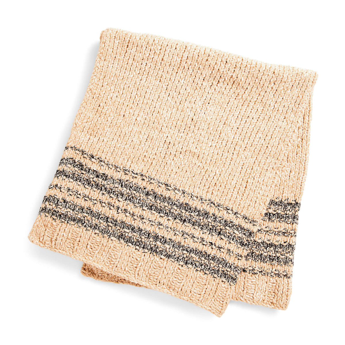 Knit Blanket made in Bernat Blanket Speckle yarn