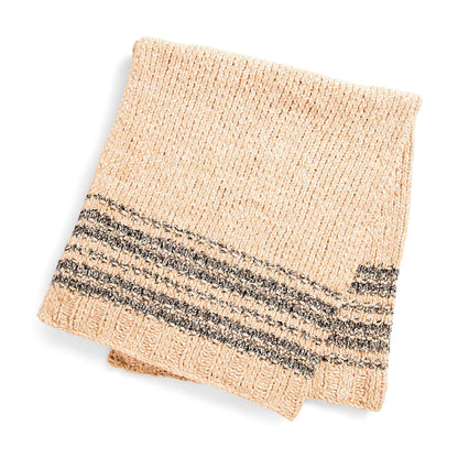 Bernat Knit Woven Stripe Blanket Knit Blanket made in Bernat Blanket Speckle yarn