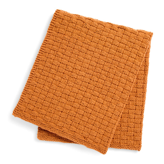 Knit Blanket made in Bernat Forever Fleece yarn
