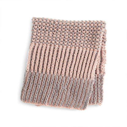 Bernat Brioche Knit Lapghan Knit Blanket made in Bernat Forever Fleece yarn