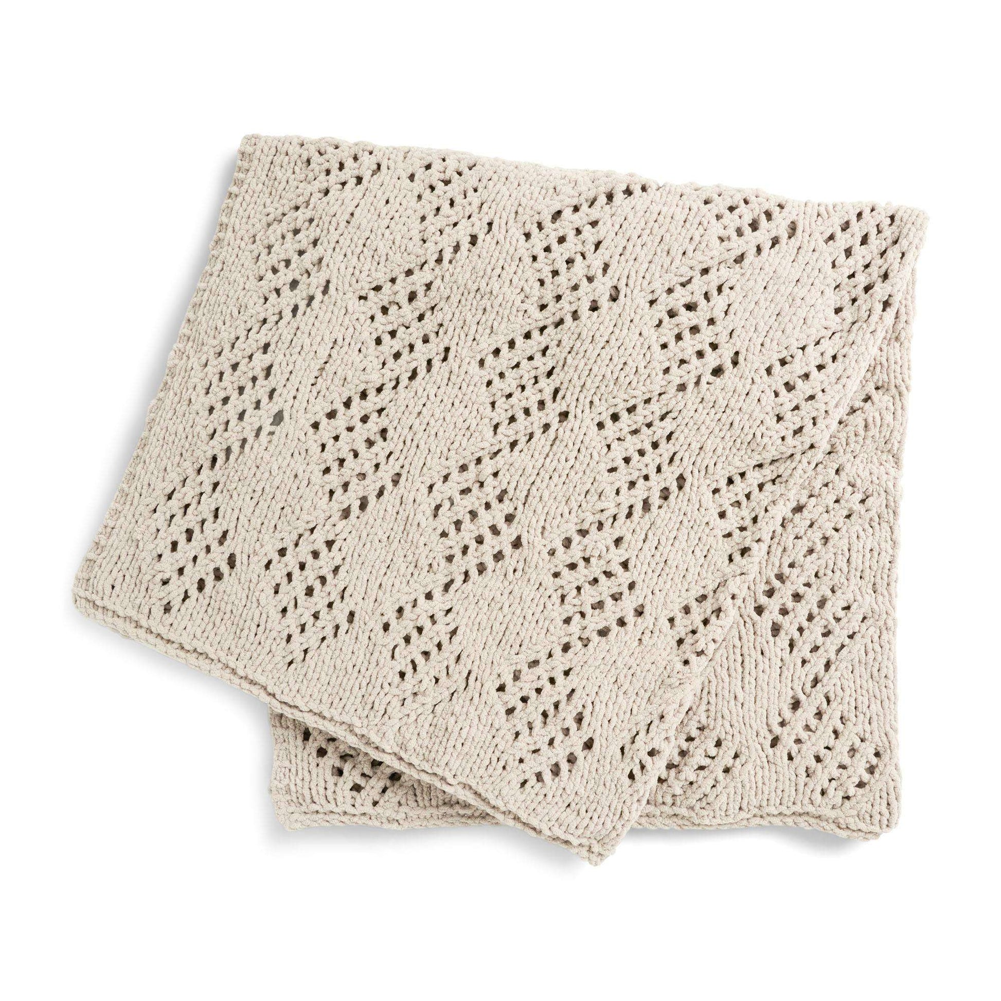 Free Bernat Harlequin Eyelet Knit Blanket Pattern