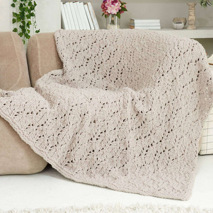 Bernat Sea of Lace Knit Blanket Knit Blanket made in Bernat Blanket yarn