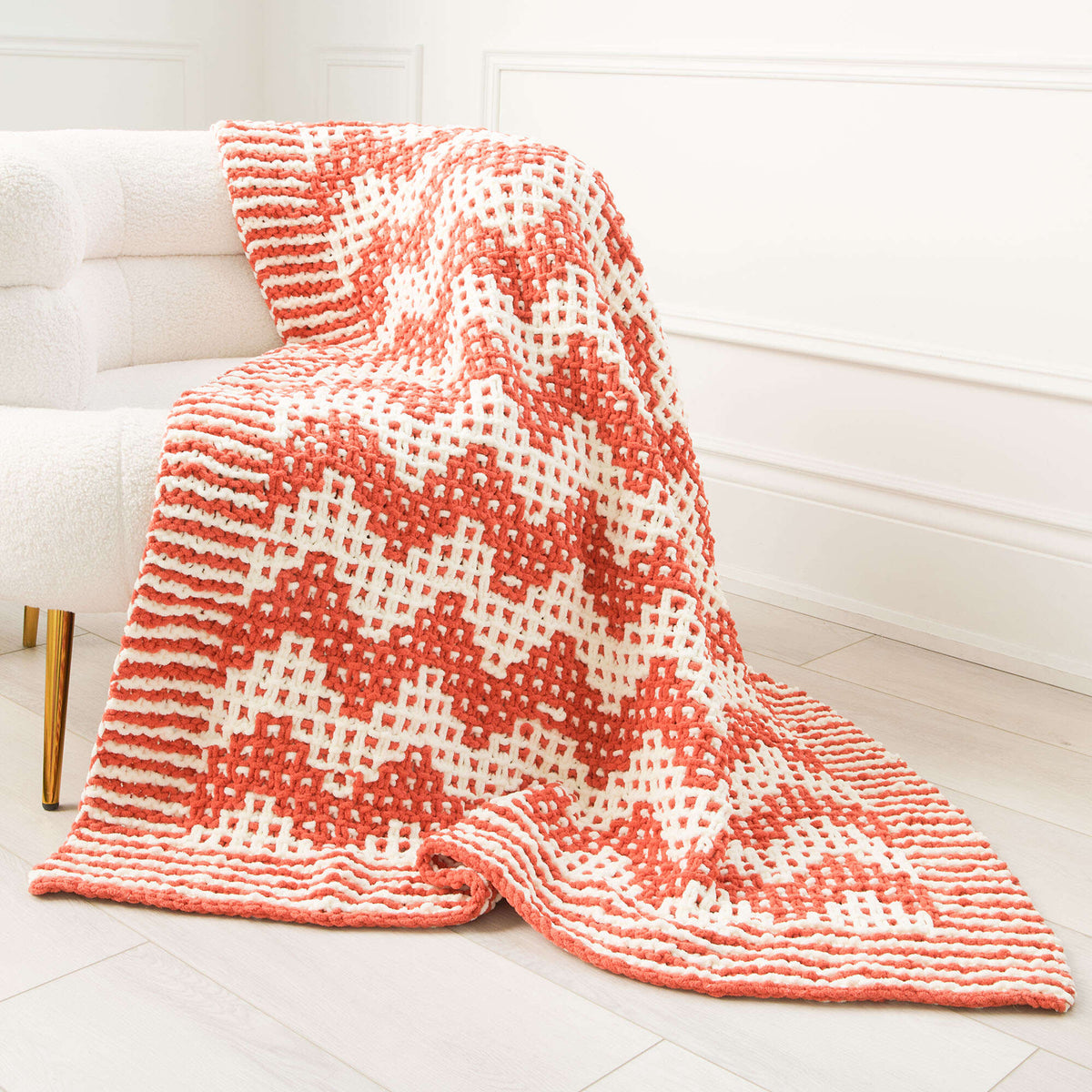Knit Blanket made in Bernat Blanket yarn