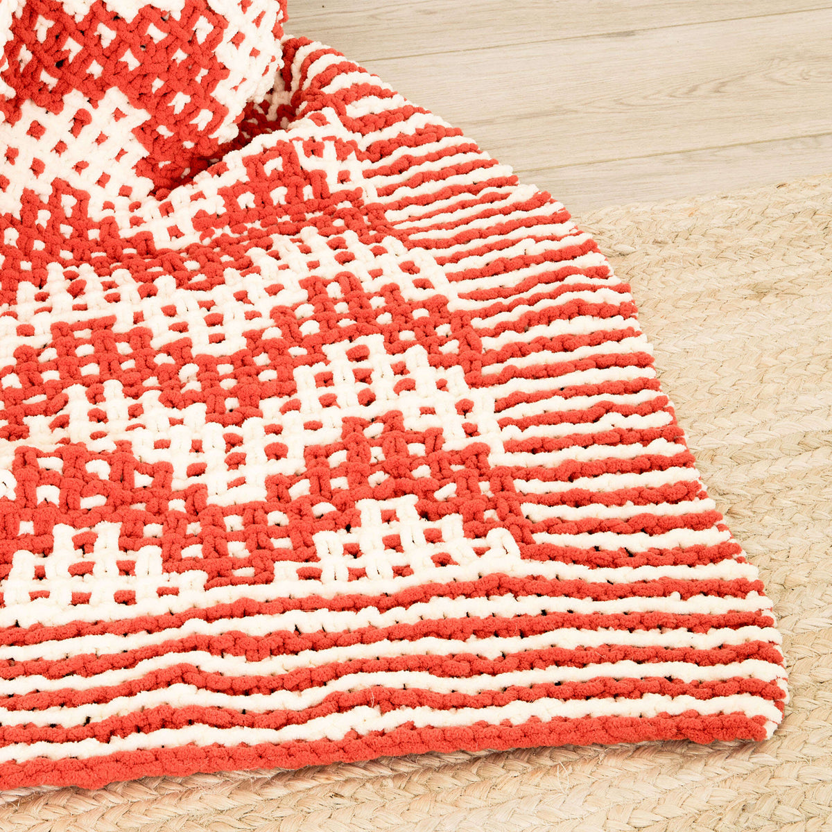 Knit Blanket made in Bernat Blanket yarn