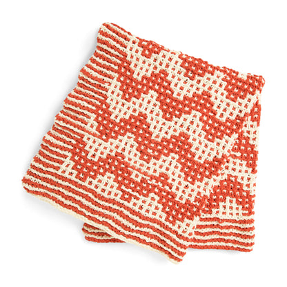 Bernat Mosaic Zig Zag Knit Blanket Knit Blanket made in Bernat Blanket yarn