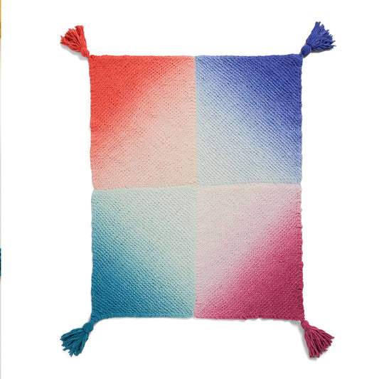 Knit Blanket made in Bernat Blanket Perfect Phasing Yarn